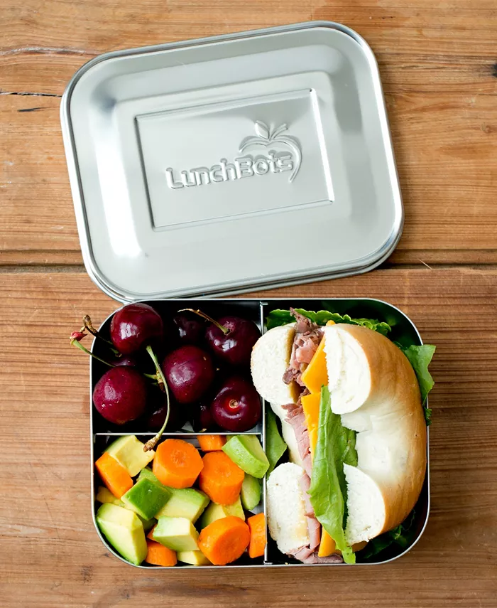 LunchBots Stainless Steel Bento Lunch Box 3 Sections