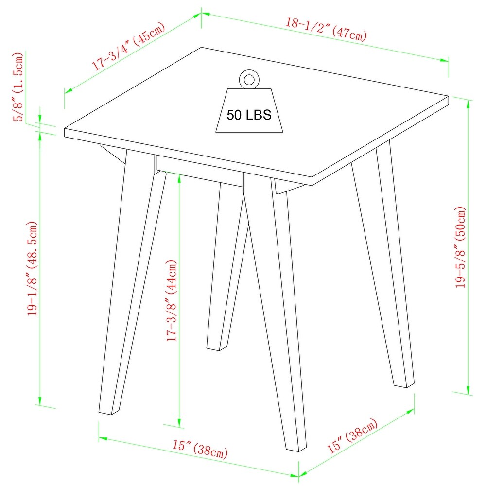 Middlebrook Contemporary Minimal Solid Wood Side Table