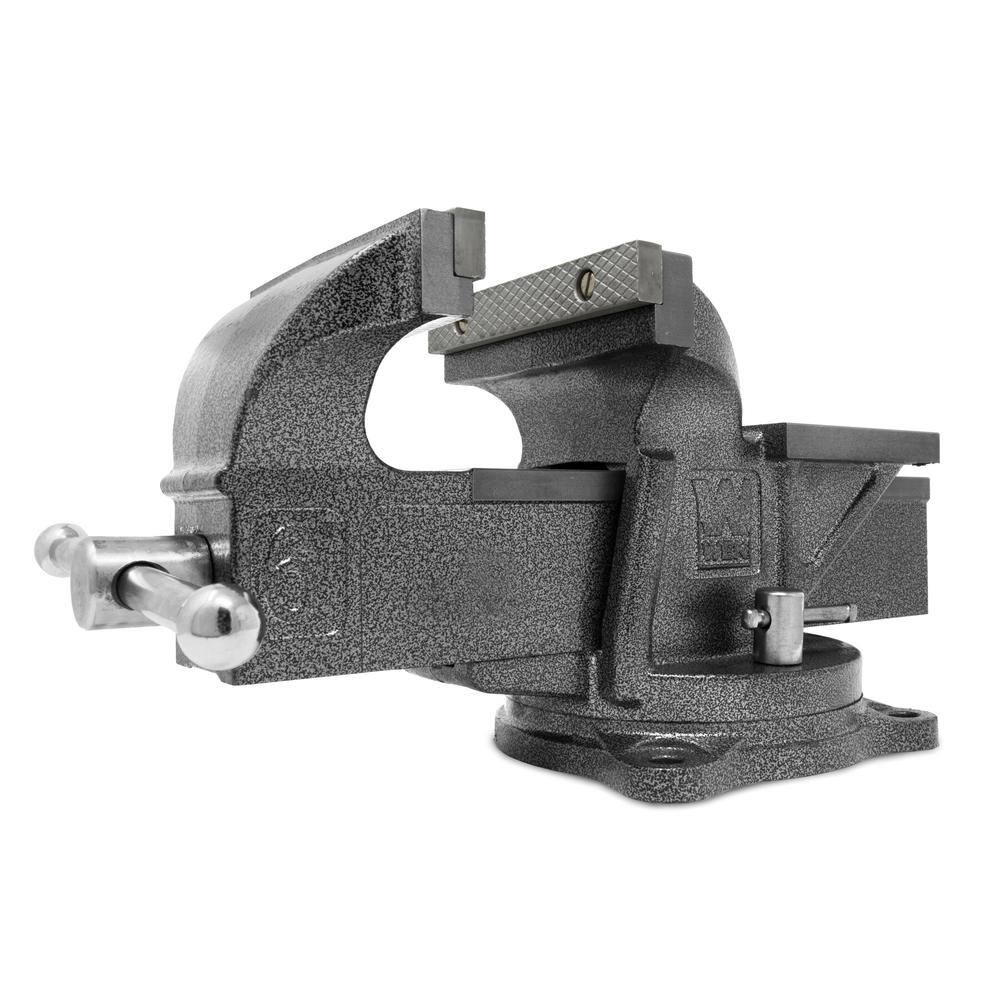 WEN 6 in. Heavy-Duty Cast Iron Bench Vise with Swivel Base BV456