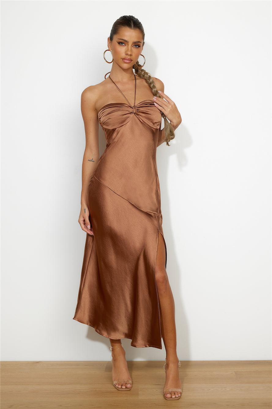 True Savage Midi Dress Brown