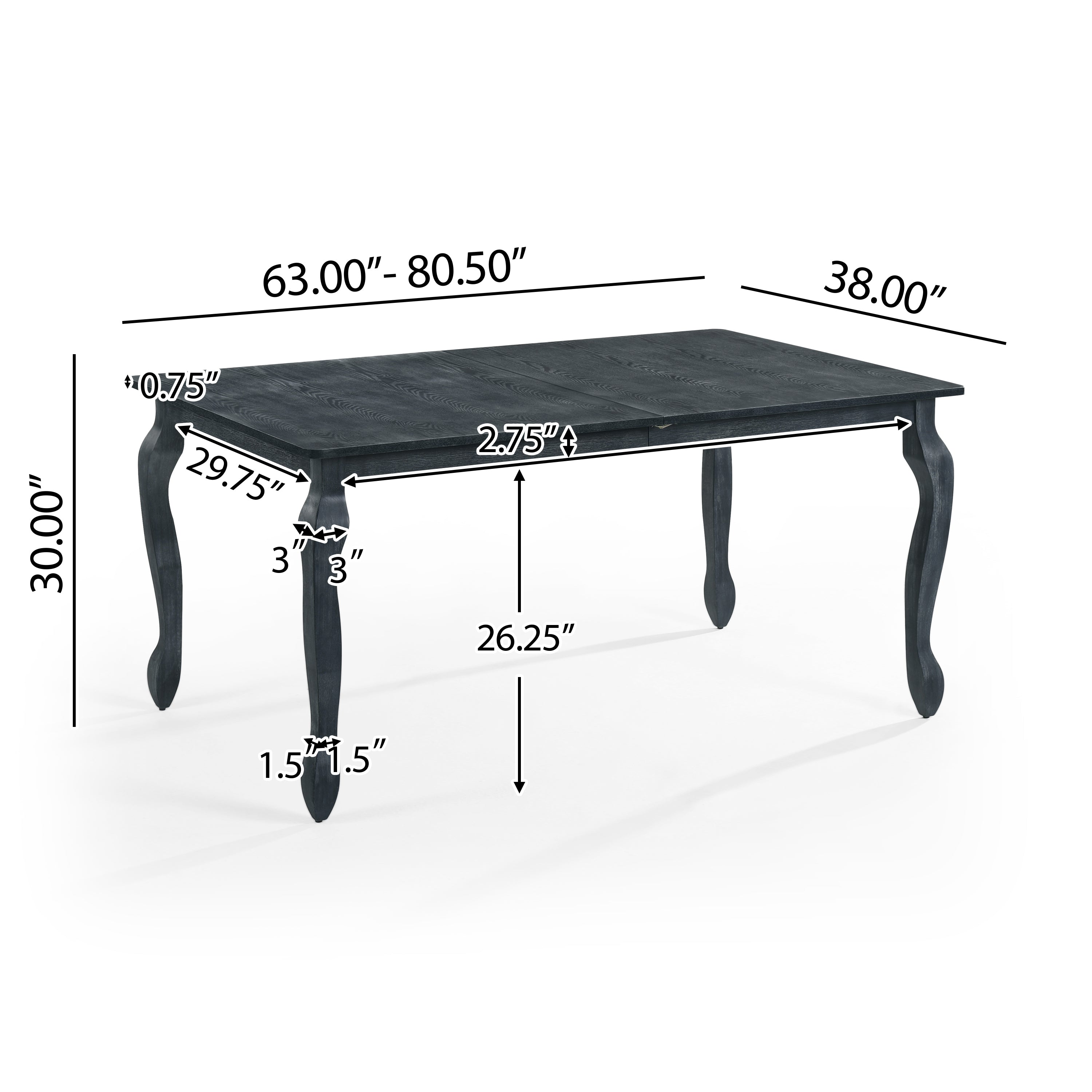 Birdsong French Country Wooden Expandable Dining Table