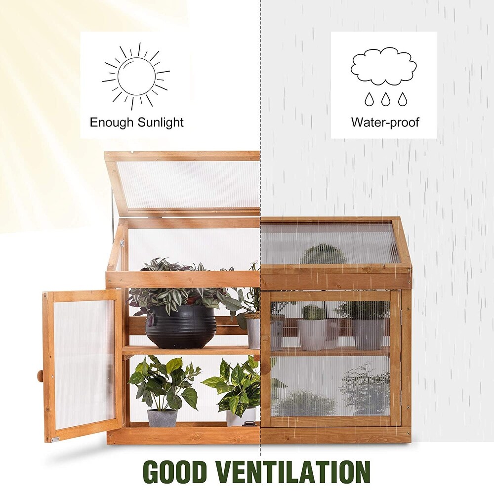 MCombo 2 Tier Cold Frame Greenhouse  Solid Wood 0160