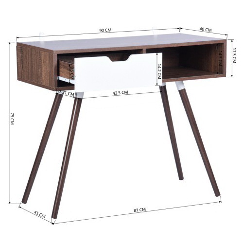 35.4 Writing Computer Desk with Drawer  Walnut   ...