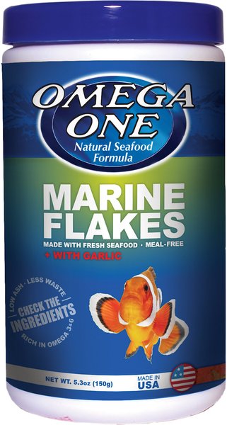 Omega One Marine Flakes with Garlic Fish Food