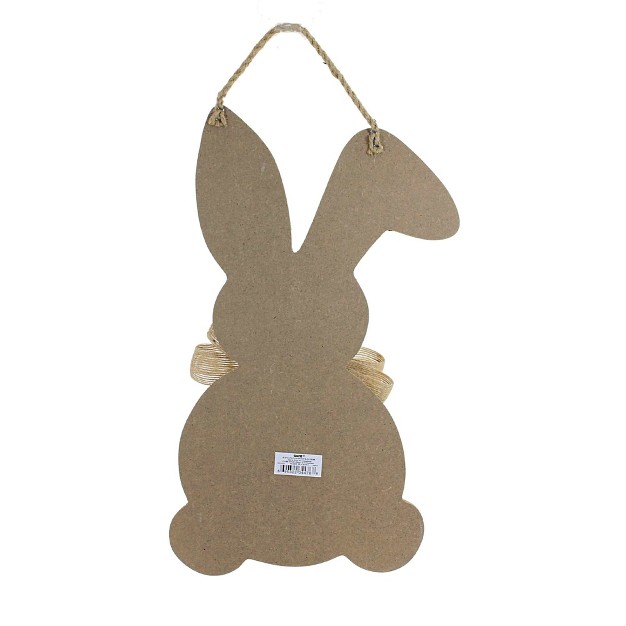 Easter Plaid Bunny Wall Plaque One Wall Plaque 13 Inches Black White Ea14235 Mdf medium density Fiberboard Black