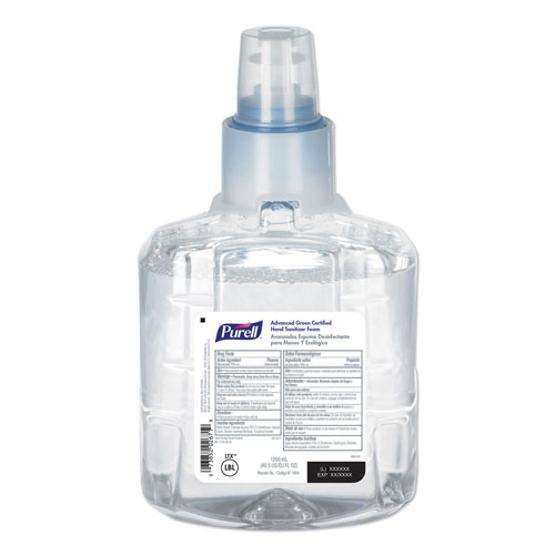 Gojo Purell Advanced Green Certified Hand Sanitizer Refill | 1200 mL， Foam， FragFree， 2