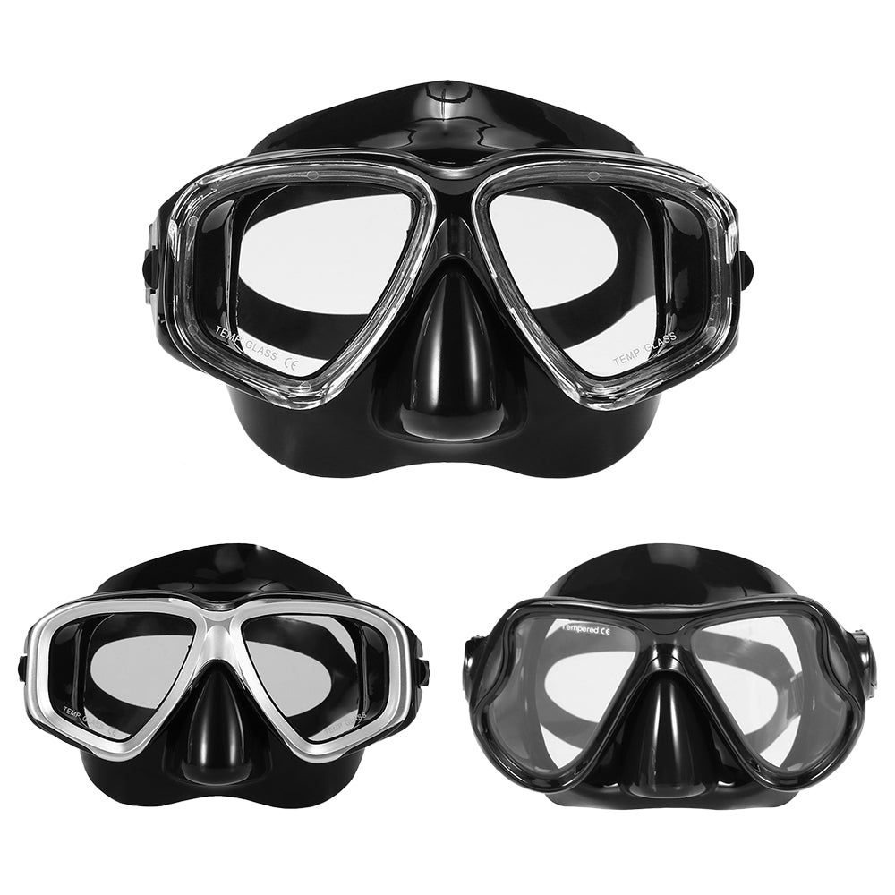 Lixada Adults Freediving Mask Anti-Fog Diving Snorkeling Swimming Mask Tempered Glass Lens Goggles Men Women