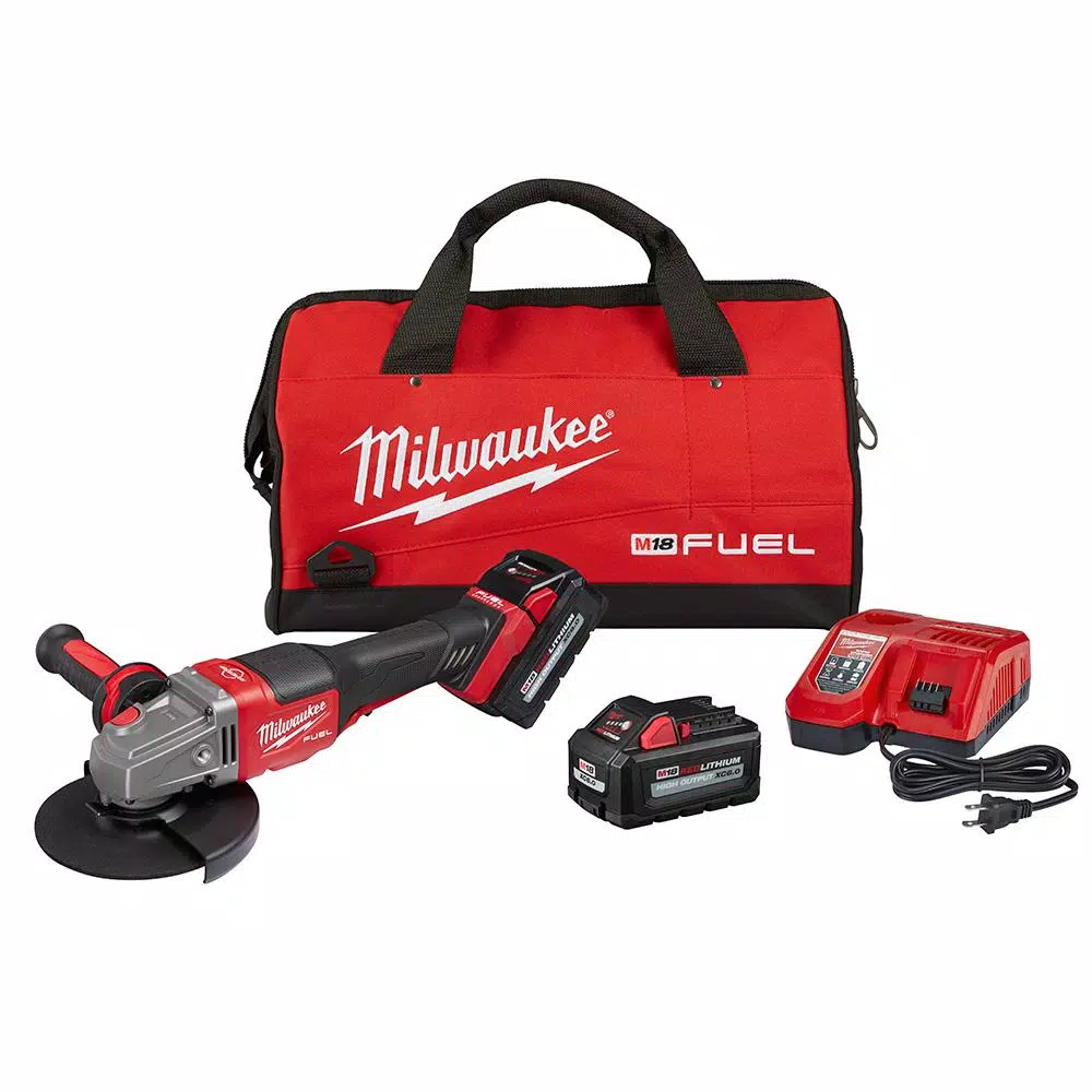 Milwaukee M18 FUEL 18-Volt Lithium-Ion Brushless Cordless 4-1/2 in./6 in. Grinder with Paddle Switch Kit and Two 6.0 Ah Battery and#8211; XDC Depot