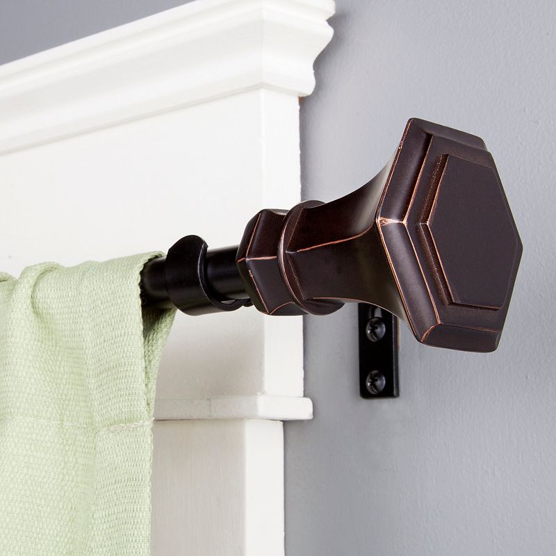 Kenney 3/4” Diameter Martel Standard Decorative Adjustable Curtain Rod Set