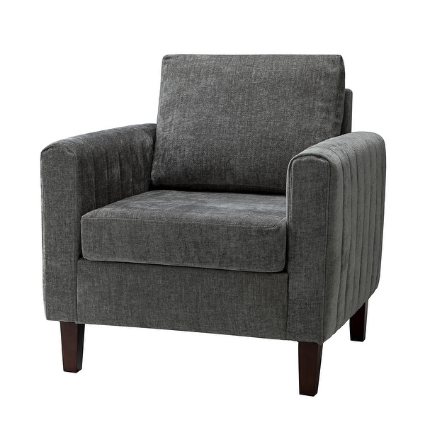 Ganymedes Upholstered Accent Club Chair with Wood Legs by HULALA HOME