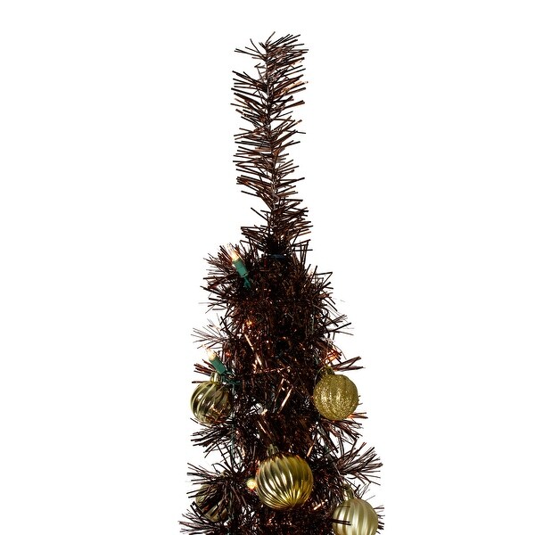 6' PreLit Brown PreDecorated PopUp Artificial Christmas Tree