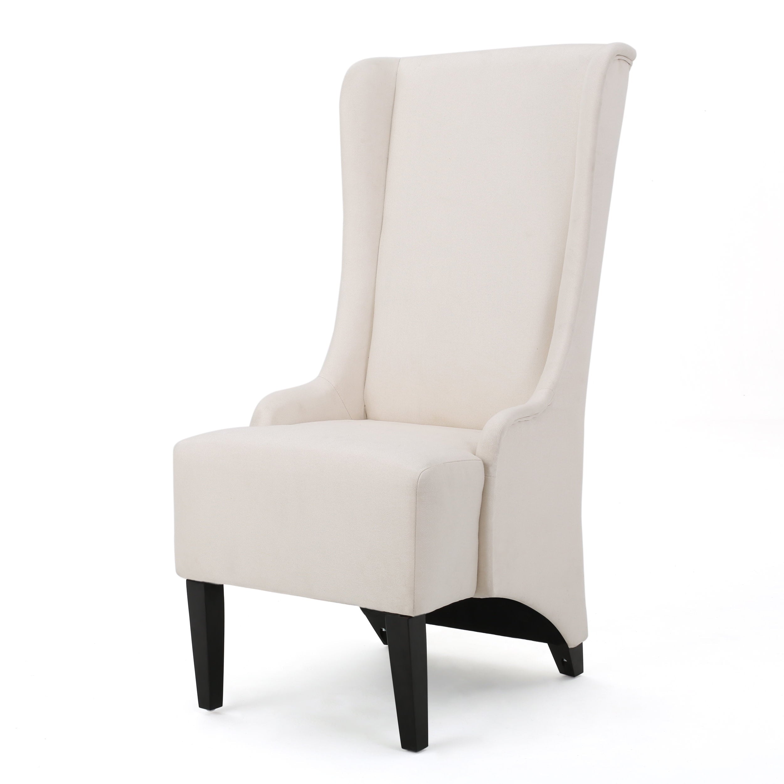 GDF Studio Ruple Contemporary Fabric Upholstered High Back Dining Chair， Beige and Matte Black