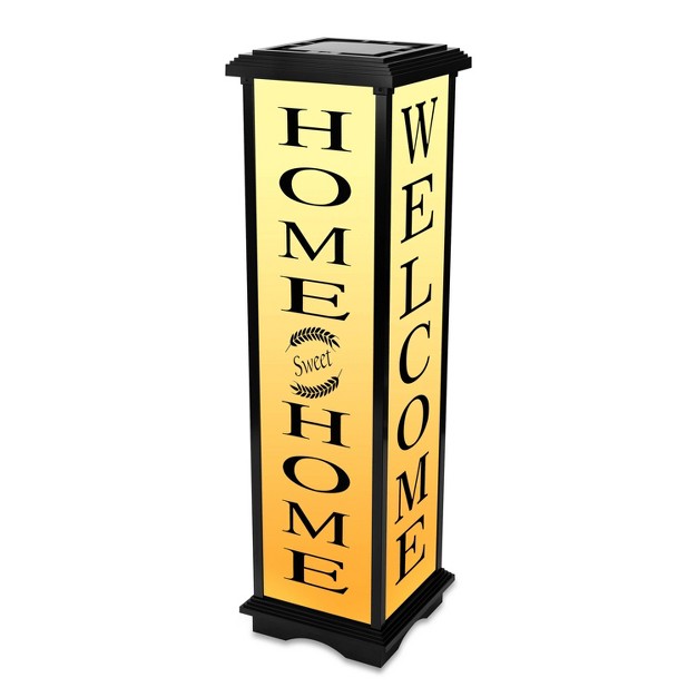 Welcome Home Large Decorative Outdoor Lantern Off white yellow