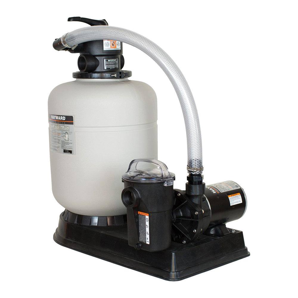 HAYWARD Pro Series 16 in. 1.40 sq. ft. Above Ground Pool Sand Filter with Power Flo Pump 1 HP W3S166T1580S