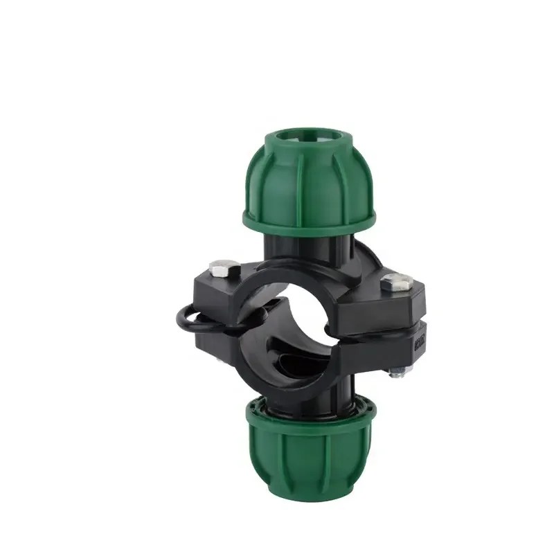 PN10 Irrigation water supply HDPE PP COMPRESSION Fittings double coupling saddle Plastic Clamp Saddle