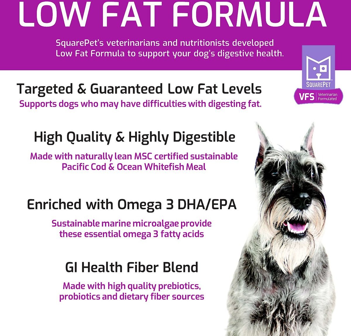 SquarePet VFS Digestive Support Low Fat Formula Dry Dog Food