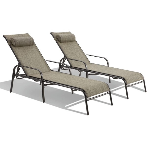 EROMMY Outdoor Patio Lounge Chair，Adjustable Recliner Outdoor Lounge Chairs，Multiple Colors Available