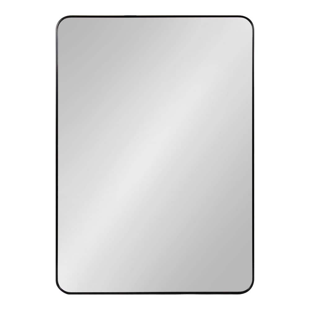 Kate and Laurel Zayda 30.00 in. W x 41.96 in. H Black Rectangle Decorative Wall Mirror 223983