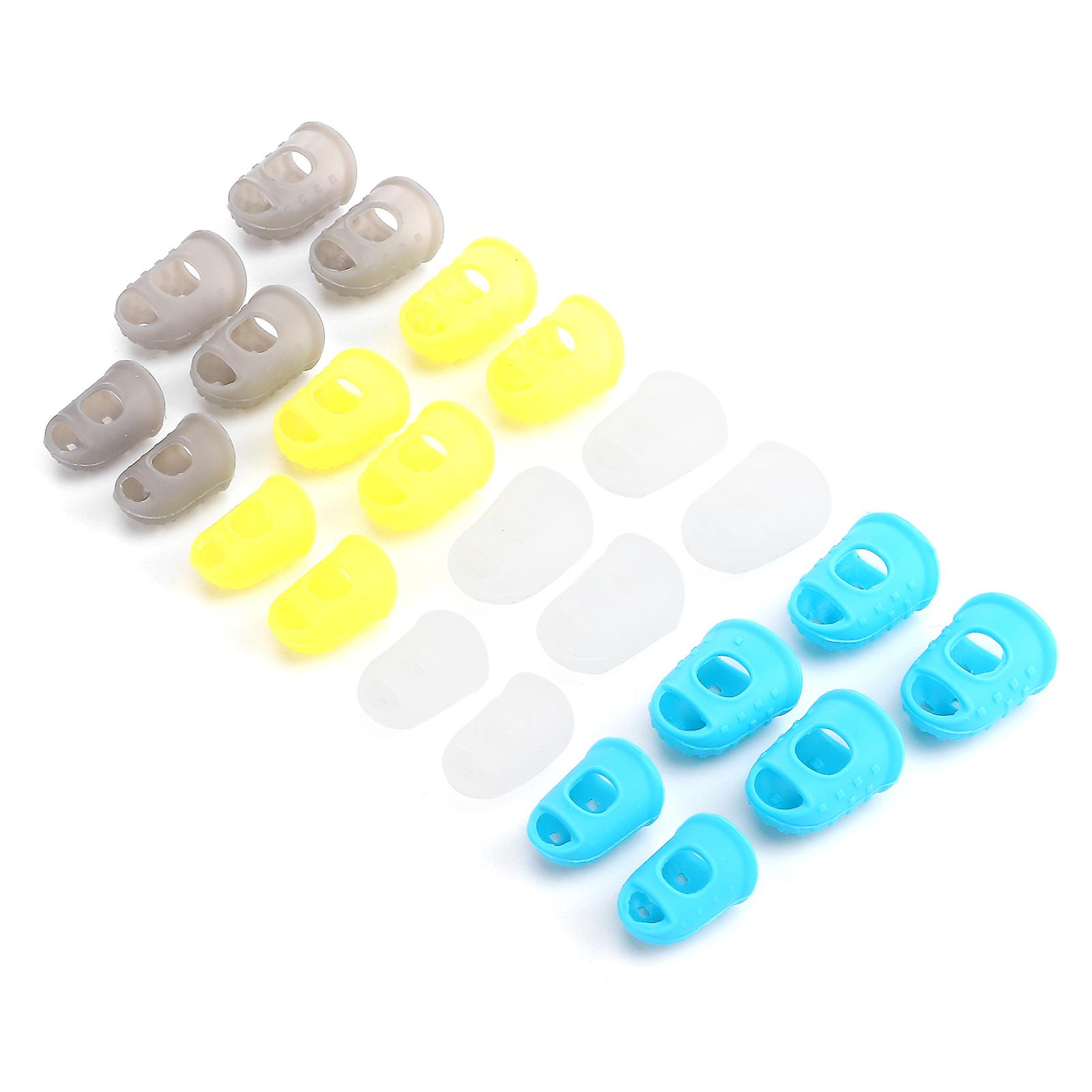 24pcs Multifunctional Silicone Finger Tips Guard Guitar Finger Protection Covers For Paperwork