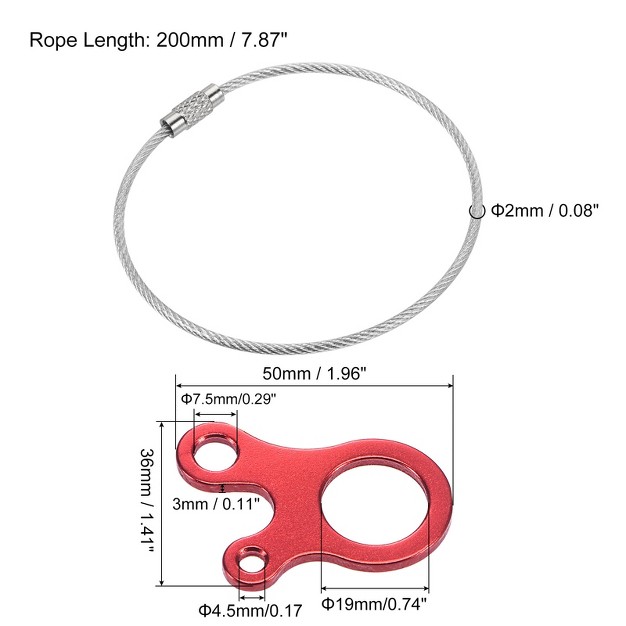 Unique Bargains Aluminum Rope Tensioners With Steel Ring 3 Hole Tent Cord Adjusters For Outdoor Camping Red 9in 1set