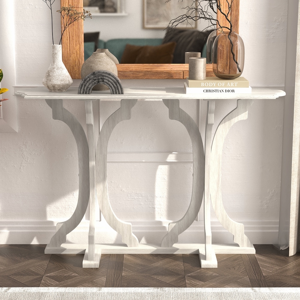 GALANO Doynton 45.9 in. Oval Solid Wood Console Table