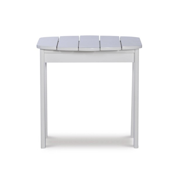 Outdoor Acacia Wood Oval Adirondack Accent Table White Linon