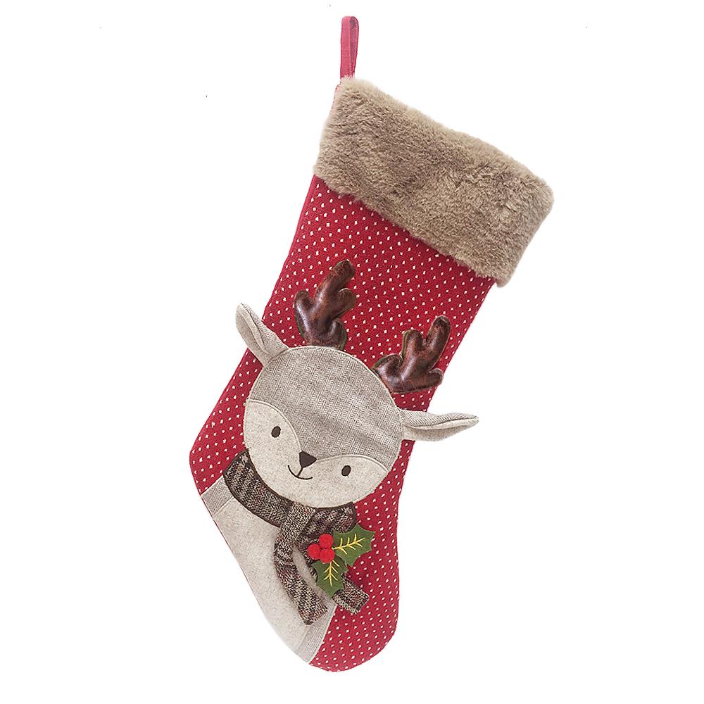 Merry Reindeer Christmas Stocking by Mon Ami