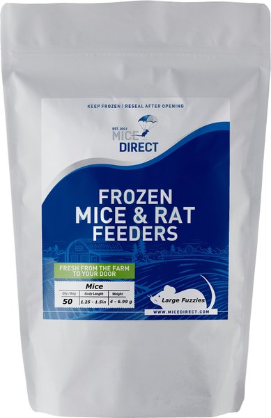 MiceDirect Frozen Feeders Snake Food， Mice， Large Fuzzies