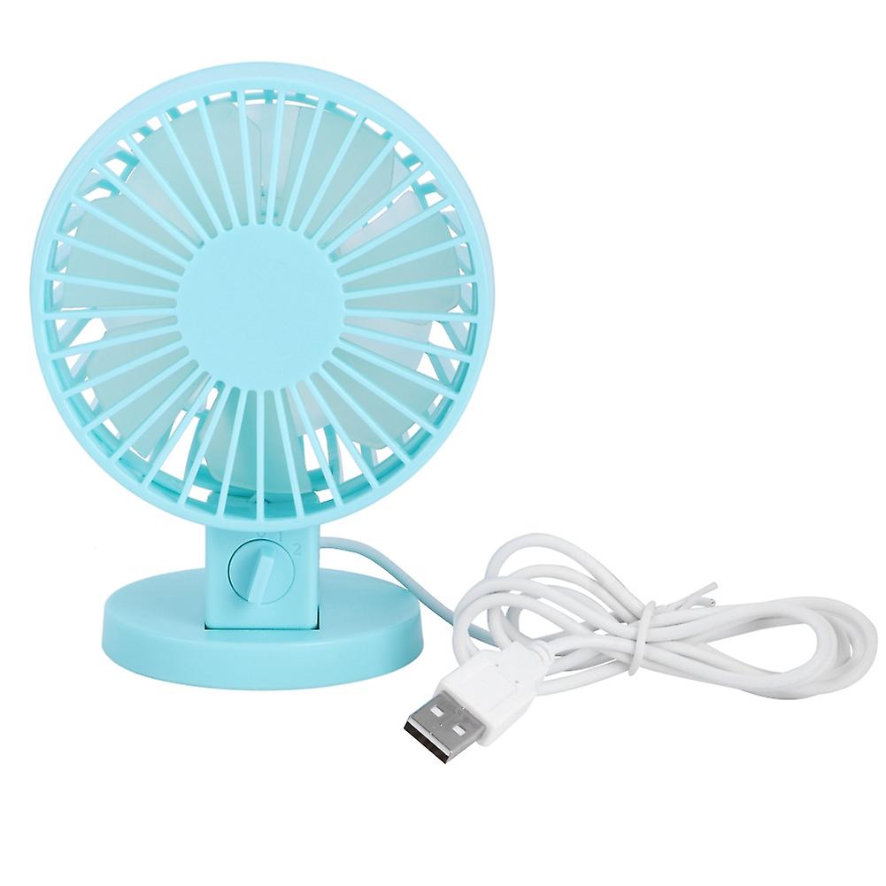 Portable Mini Desk Fan Usb Ultra Quiet Fan 45 Adjustment For Home Office Desktopblue