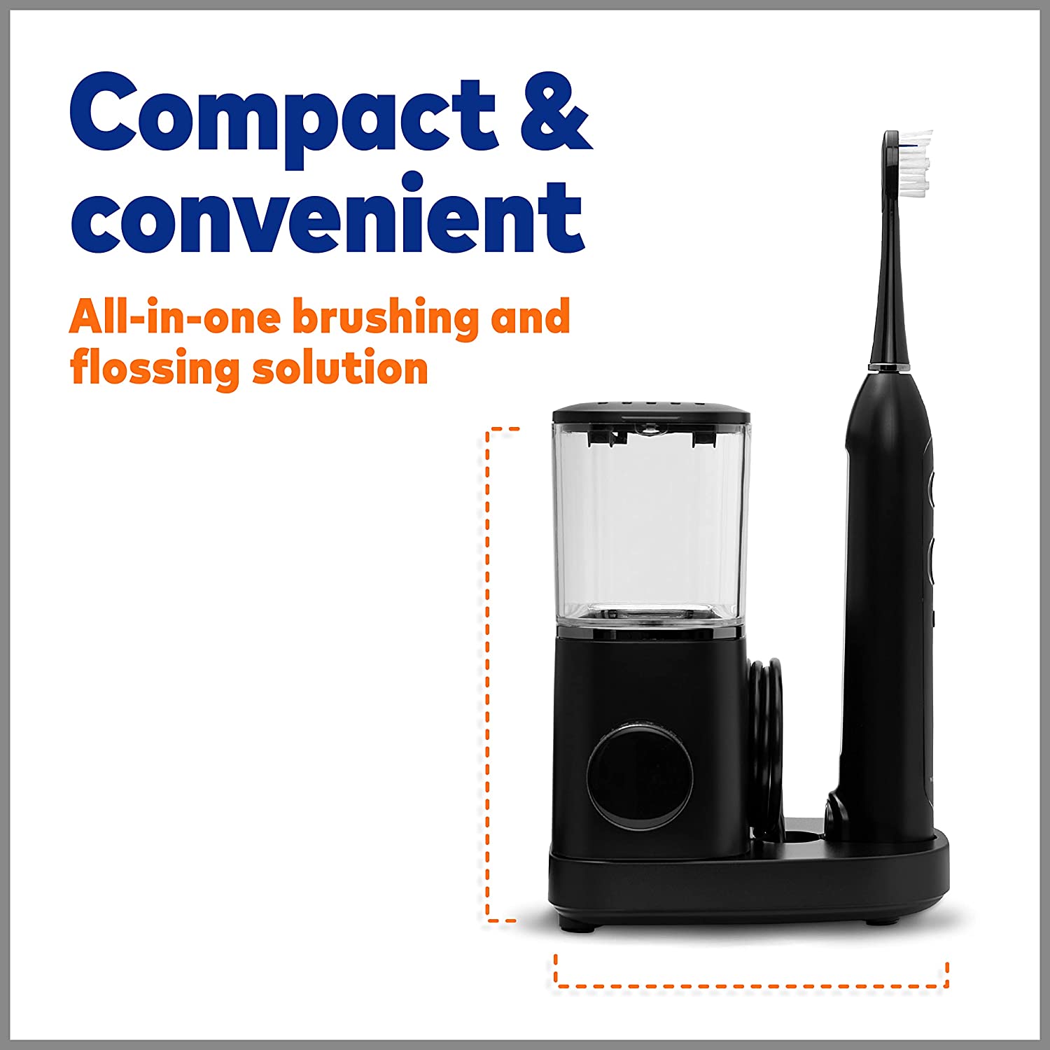 Waterpik Sonic-Fusion 2.0 Professional Flossing Toothbrush， Electric Toothbrush and Water Flosser Combo In One， Black