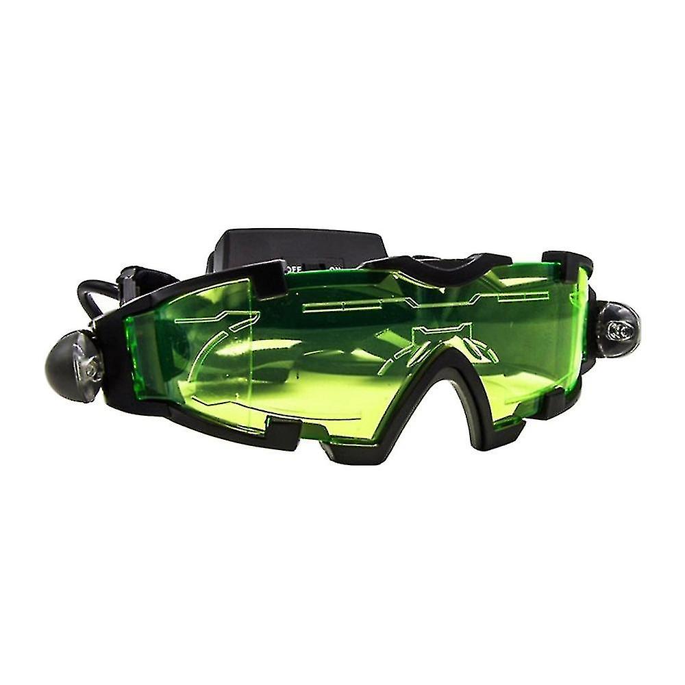 High Quality Night Vision Goggles With Flip Led Light， 1 Piece Green