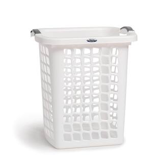 Taurus White Plastic Laundry Hamper with Portable Comfort Grip Handles 7431WHWH