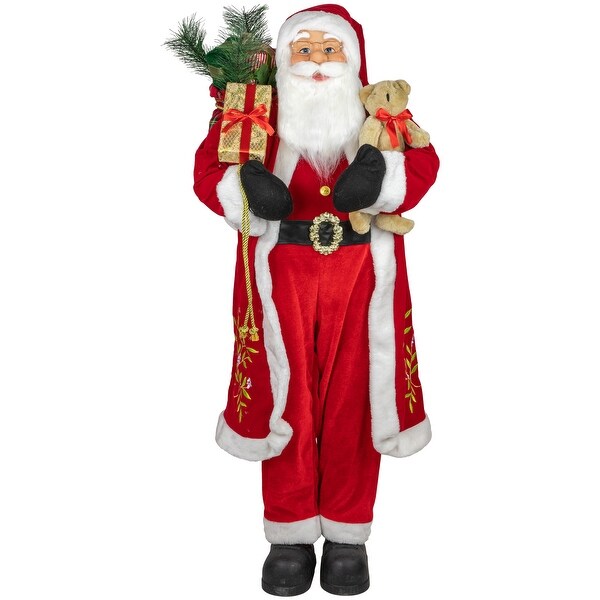 48 Santa Claus with Teddy Bear Gift Sack Christmas Figure