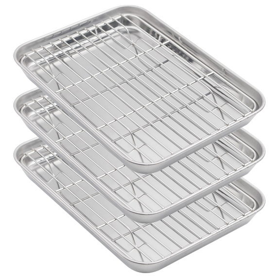 Aspire Baking Sheets and Racks Set  Stainless Stee...