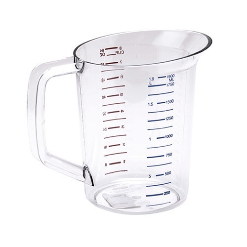 Rubbermaid FG321700CLR Measuring Pitcher， 2 Quart