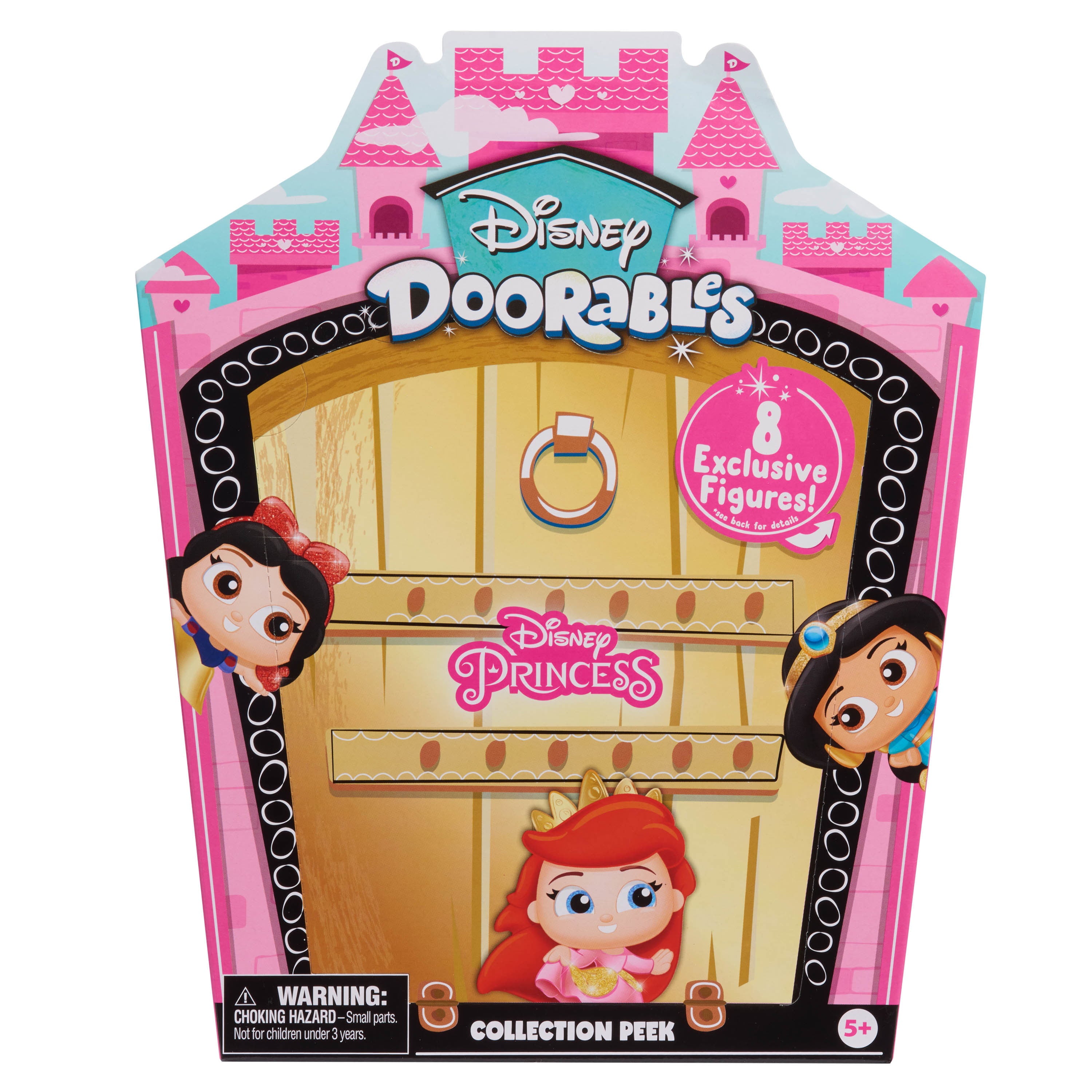 Disney Doorables Glitter and Gold Princess Collection Peek, Includes 8 Exclusive Mini Figures, Styles May Vary, Officially Licensed Kids Toys for Ages 5 Up, Gifts and Presents