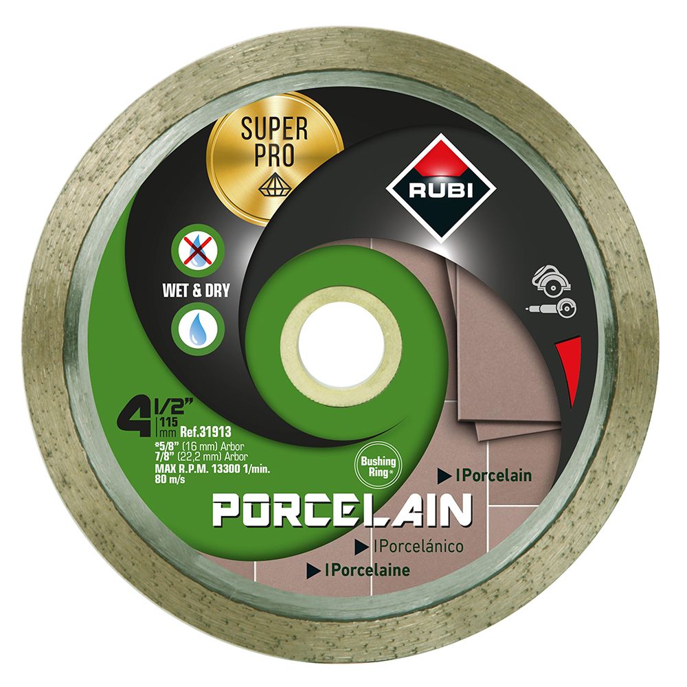 Rubi Tools 31913 Porcelain Superpro Dry Diamond Blade - 4 1