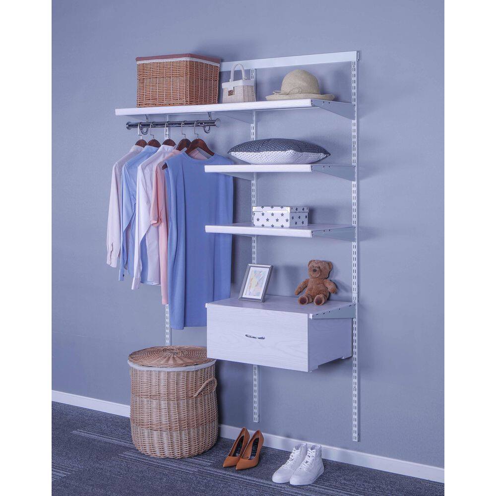 Everbilt Genevieve White Adjustable Closet Organizer Large Drawer Kit 90671