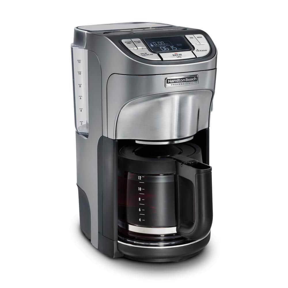 HAMILTON BEACH PROFESSIONAL 12Cup Silver Programmable Drip Coffee Maker