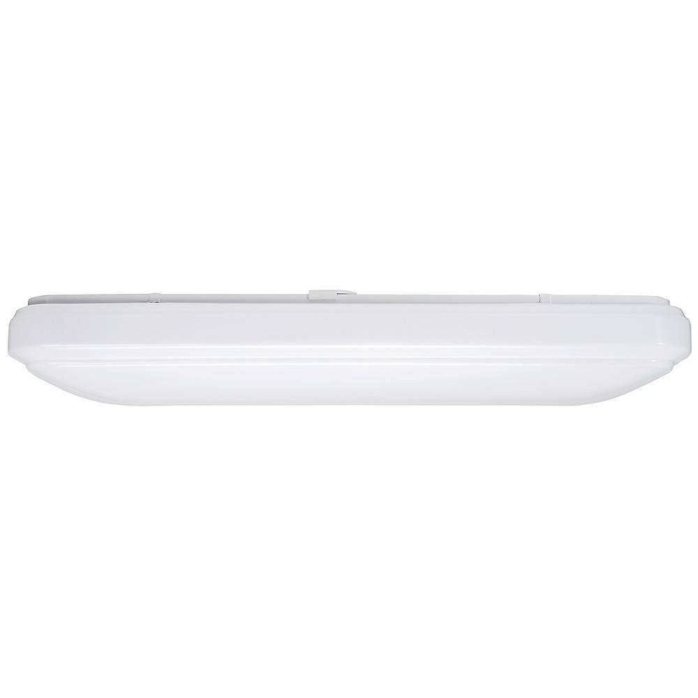 Hampton Bay 24 in. x 12 in. Classic White Rectangle LED Flush Mount Ceiling Light 4000K Bright White 1500 Lumens Dimmable 54648141