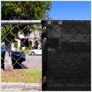 COLOURTREE 6 ft. x 50 ft. Black Privacy Fence Screen Mesh Fabric Cover Windscreen with Reinforced Grommets for Garden Fence TAP0650-2