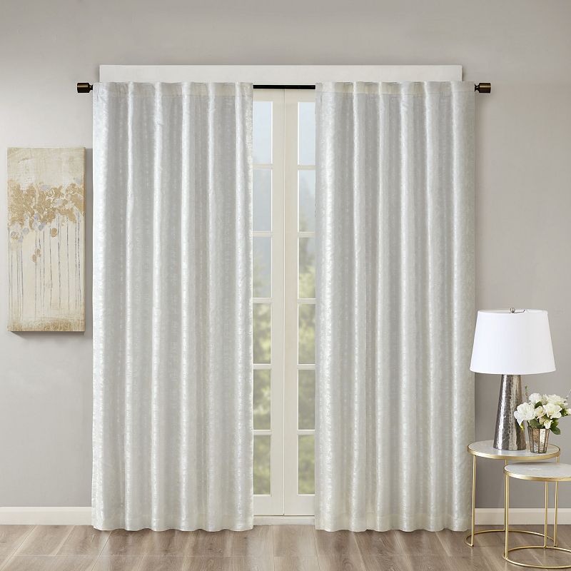 SunSmart Odessa Jacquard 100% Blackout 1-Panel Lined Window Curtain