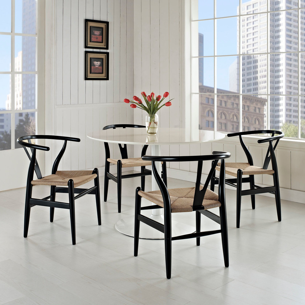 Amish Dining Armchair Set of 4   Midcentury   Armchairs And Accent Chairs   by Uber Bazaar  Houzz