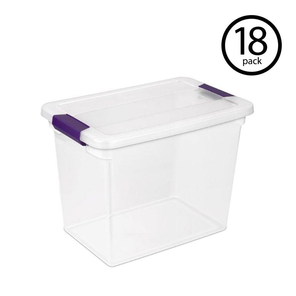 Sterilite 27 Qt. ClearView Latch Box Storage Bin Container (18-Pack) 17631706 18 x 17631706