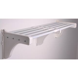 EZ Shelf 40 in. - 75 in. Expandable Metal Shelf in White with 2 End Brackets EZS-SW72-1-2