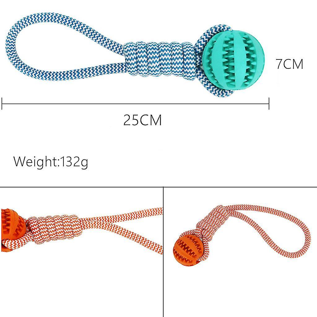 Miman Pet Woven Rope Ball Chewing Teeth Cleaning Outdoor Training Rope Ball Toy blue