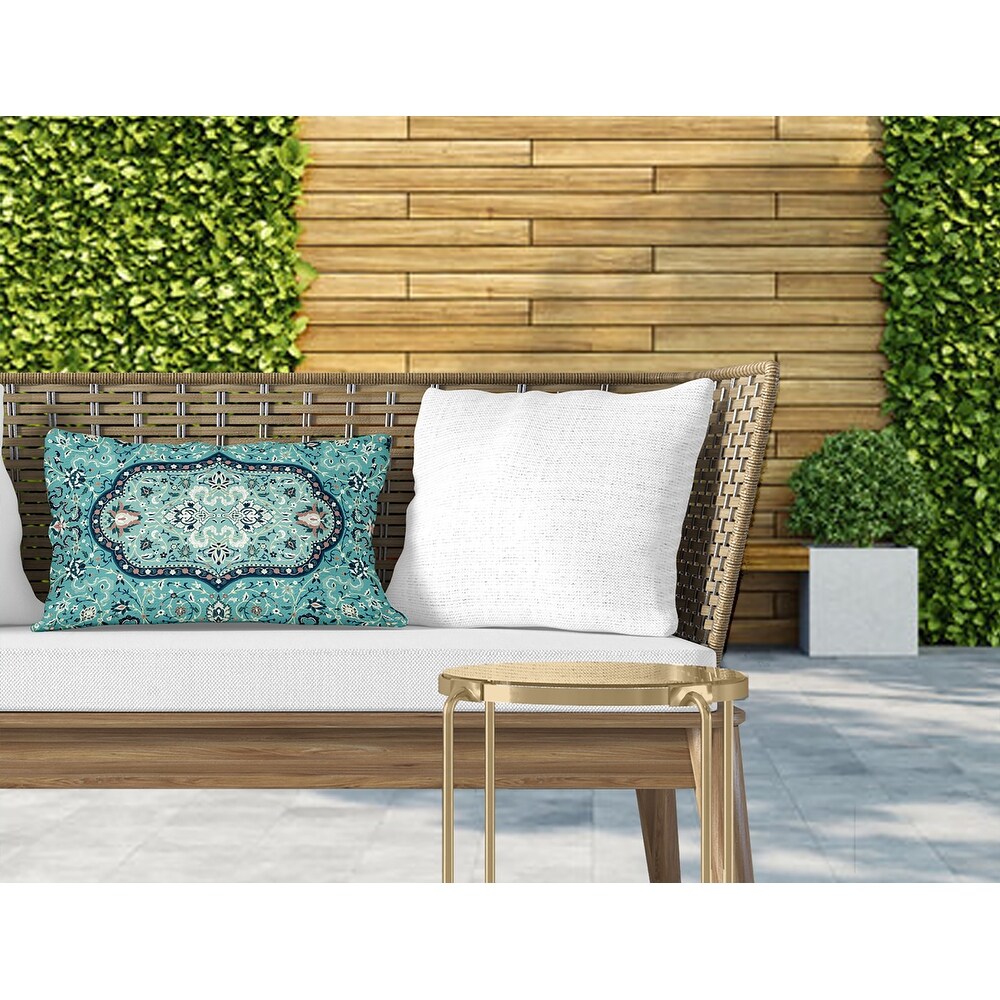 EMPIRE TEAL IndoorOutdoor Lumbar Pillow By Marina Gutierrez