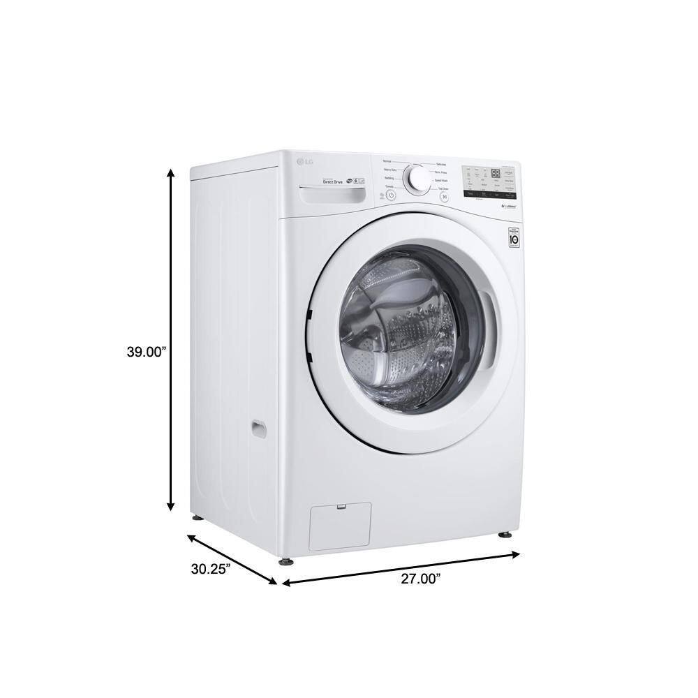 LG 4.5 Cu. Ft. Stackable Front Load Washer in White with Coldwash Technology WM3400CW