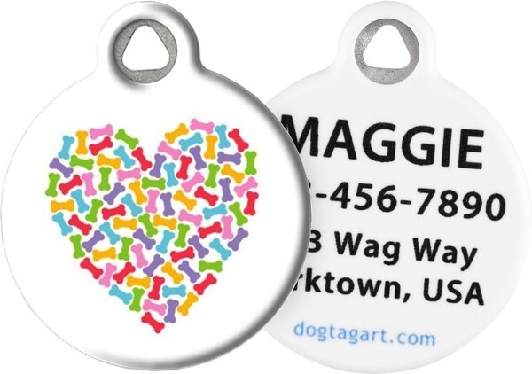 Dog Tag Art Heart of Bones Personalized Dog ID Tag