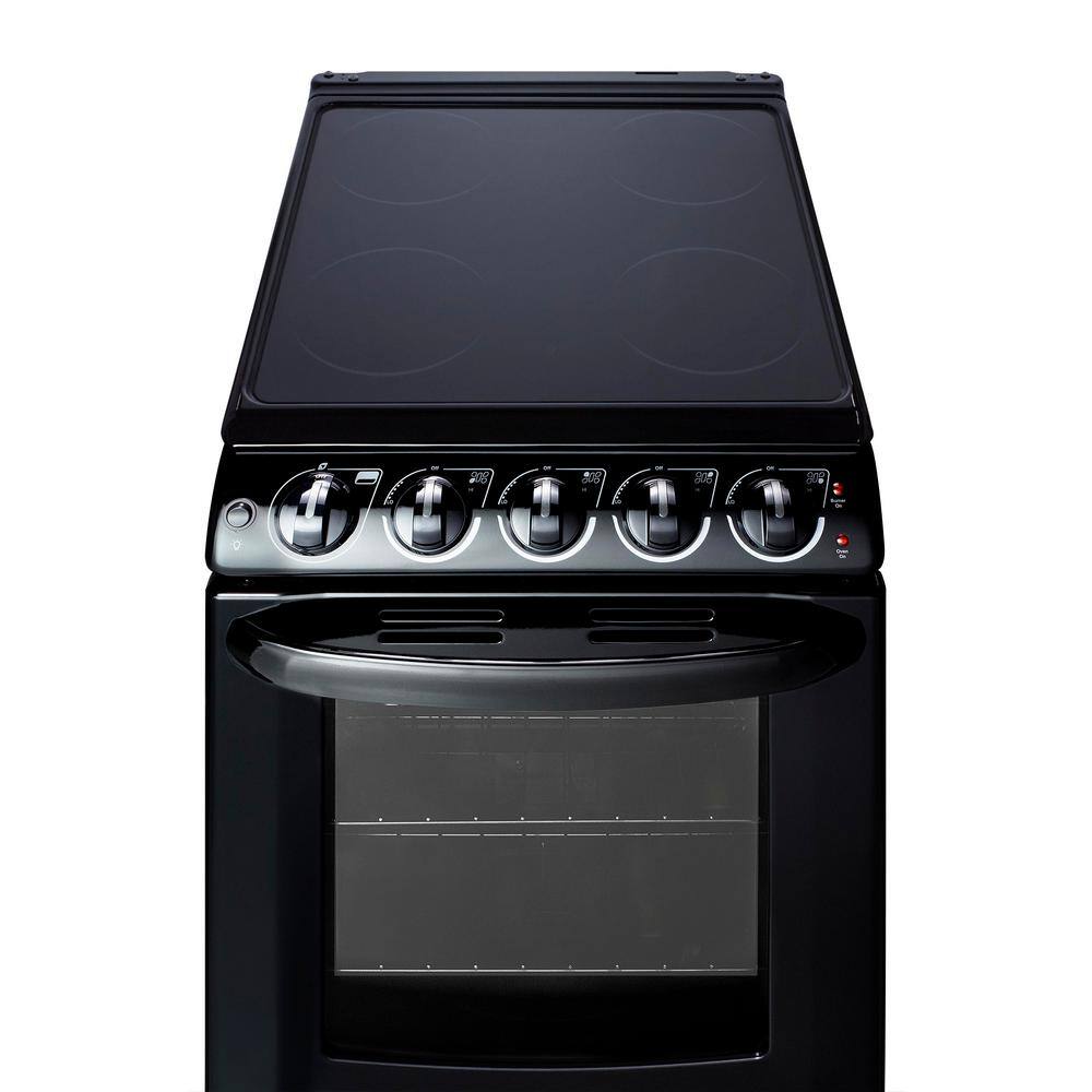 Summit Appliance 20 in. 2.3 cu. ft. Slide-in Electric Range in Black REX2051BRT